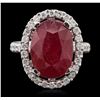 Image 1 : 18KT White Gold 6.05ct Ruby and Diamond Ring