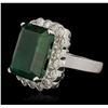 Image 2 : 14KT White Gold 11.74ct Emerald and Diamond Ring