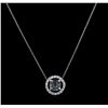 Image 2 : 1.00ct Alexandrite and Diamond Pendant With Chain - 14KT White Gold