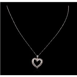 18KT White Gold 0.99ctw Diamond Heart Pendant With Chain