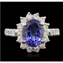 14KT White Gold 2.43ct Tanzanite and Diamond Ring