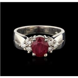 14KT White Gold 1.32ct Ruby and Diamond Ring