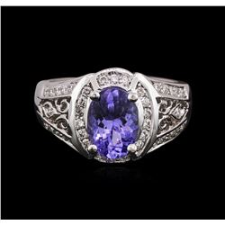 14KT White Gold 1.83ct Tanzanite and Diamond Ring