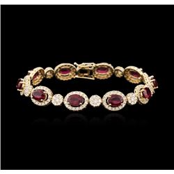 14KT Yellow Gold 8.90ctw Ruby and Diamond Bracelet