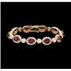 Image 1 : 14KT Yellow Gold 8.90ctw Ruby and Diamond Bracelet