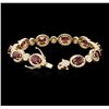 Image 3 : 14KT Yellow Gold 8.90ctw Ruby and Diamond Bracelet