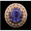 Image 1 : 14KT Rose Gold 9.72ct Tanzanite and Diamond Ring
