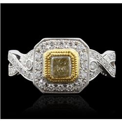 18KT White and Yellow Gold 1.50ctw Diamond Ring