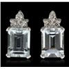 Image 1 : 10KT White Gold 3.00ctw Aquamarine and Diamond Earrings