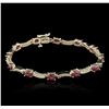 Image 1 : 14KT Yellow Gold 7.45ctw Ruby and Diamond Bracelet