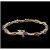 Image 2 : 14KT Yellow Gold 7.45ctw Ruby and Diamond Bracelet