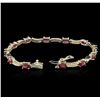 Image 3 : 14KT Yellow Gold 7.45ctw Ruby and Diamond Bracelet