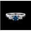 14KT White Gold 0.85ctw Fancy Blue Diamond Ring