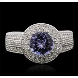 14KT White Gold 1.43ct Tanzanite and Diamond Ring