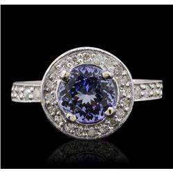 14KT White Gold 1.61ct Tanzanite and Diamond Ring