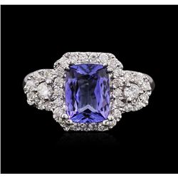 14KT White Gold 2.14ct Tanzanite and Diamond Ring