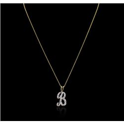 14KT Two-Tone Gold 0.05ctw Diamond Pendant With Chain