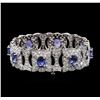Image 2 : 14KT White Gold 11.28ctw Tanzanite and Diamond Bracelet