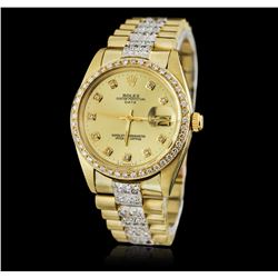 Rolex 14KT Yellow Gold 4.00ctw Diamond Date Men's Watch