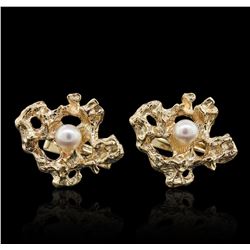 14KT Yellow Gold Pearl Cufflinks