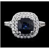 14KT White Gold 2.59ct Sapphire and Diamond Ring