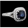 Image 2 : 14KT White Gold 2.59ct Sapphire and Diamond Ring