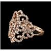 Image 2 : 14KT Rose Gold 1.10ctw Diamond Ring