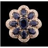 Image 1 : 14KT Rose Gold 9.91ctw Sapphire Ring