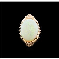 14KT Rose Gold 14.82ct Opal and Diamond Ring