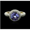 Image 1 : 14KT White Gold 2.23ct Tanzanite and Diamond Ring