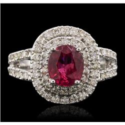 14KT White Gold 1.73ct Tourmaline and Diamond Ring