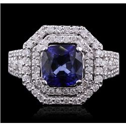 14KT White Gold 2.38ct Tanzanite and Diamond Ring