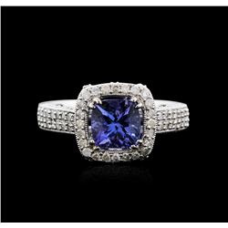 14KT White Gold 1.56ct Tanzanite and Diamond Ring