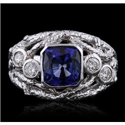 14KT White Gold 1.99ct Tanzanite and Diamond Ring