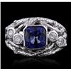 Image 1 : 14KT White Gold 1.99ct Tanzanite and Diamond Ring
