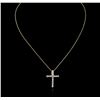 Image 2 : 14KT Yellow Gold 1.00ctw Diamond Cross Pendant With Chain