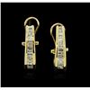 Image 1 : 14KT Yellow Gold 1.10ctw Diamond Hoop Earrings