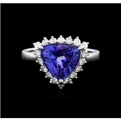 14KT White Gold 2.76ct Tanzanite and Diamond Ring