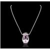 Image 1 : 14KT White Gold 80.22ct Kunzite and Diamond Pendant With Chain