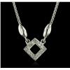 Image 1 : 14KT White Gold 0.15ctw Diamond Pendant