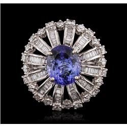 18KT White Gold 3.11ct Tanzanite and Diamond Ring