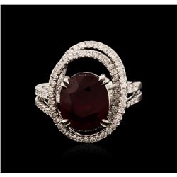 18KT White Gold 3.89ct Ruby and Diamond Ring