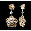 Image 2 : 14KT Yellow Gold 0.75ctw Diamond Dangle Earrings