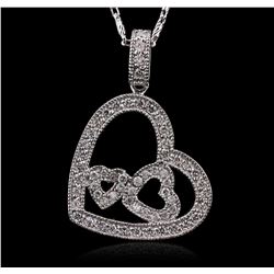 14KT White Gold 0.49ctw Diamond Pendant With Chain