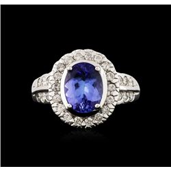 14KT White Gold 2.03ct Tanzanite and Diamond Ring