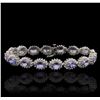 Image 1 : 14KT White Gold 10.40ctw Tanzanite and Diamond Bracelet