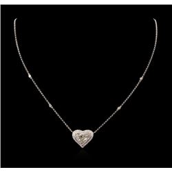 18KT White Gold 3.61ctw Diamond Heart Necklace