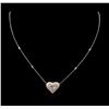 Image 1 : 18KT White Gold 3.61ctw Diamond Heart Necklace