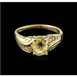 14KT Yellow Gold 1.24ct Yellow Sapphire and Diamond Ring