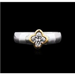 1.00ct Diamond Solitaire Ring - 18KT Two-Tone Gold